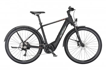 Trekingové elektrokolo KTM MACINA CROSS CX 510 LFC BLACK MATT (GREY+ORANGE)