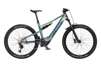 Horské celoodpružené elektrokolo KTM MACINA LYCAN ELITE CX-R VELVET PETROL