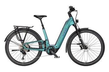 Horské celoodpružené elektrokolo KTM MACINA STYLE FS PRIME Di2 US GREEN PURPLE FLIP MATT