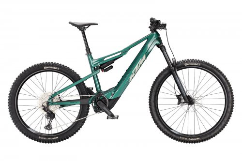 Horské celoodpružené elektrokolo KTM MACINA KAPOHO 8973 L OXYGEN GREEN (GREY+BLACK)