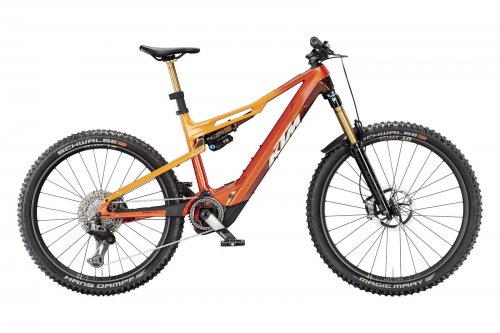 Horské celoodpružené elektrokolo KTM MACINA KAPOHO EXONIC DI2 BURNT'FRESH (ORANGE+CARBON)