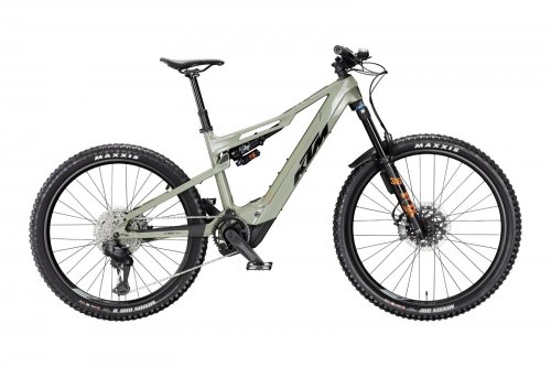 Horské celoodpružené elektrokolo KTM MACINA KAPOHO MASTER ABS L DI2 SAGE GREEN (BLACK+ORANGE)