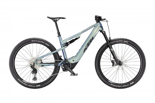 Horské celoodpružené elektrokolo KTM MACINA LYCAN 892 VELVET PETROL MT (BLK+ORANGE)