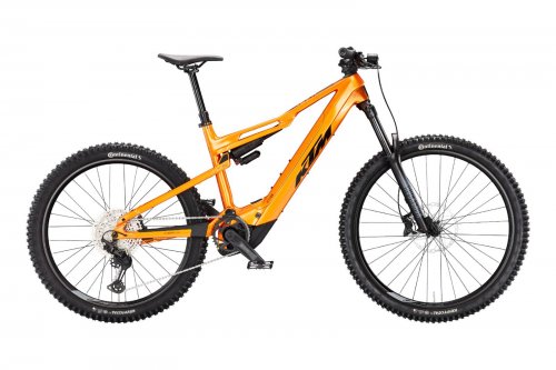 Horské celoodpružené elektrokolo KTM MACINA KAPOHO 8973 L FRESH ORANGE (BLACK)