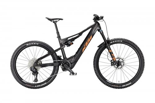 Horské celoodpružené elektrokolo KTM MACINA KAPOHO MASTER L DI2 MARS BLACK MATT (ORANGE)