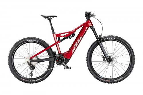 Horské celoodpružené elektrokolo KTM MACINA PROWLER ELITE CHROME RED+MATT BLACK