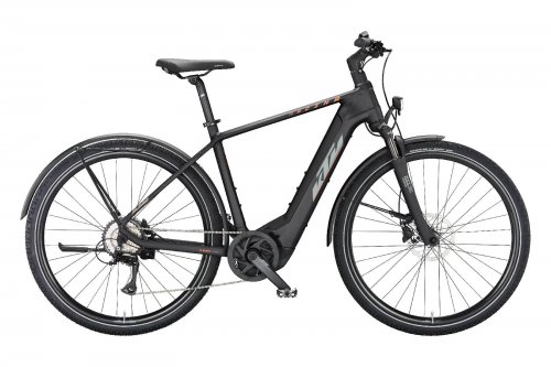 Trekingové elektrokolo KTM MACINA CROSS CX 510 LFCBLACK MATT (GREY+ORANGE)