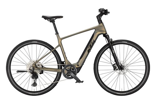 Lehké trekingové elektrokolo KTM MACINA CROSS SX ELITE H OLIVE PEARL MATT