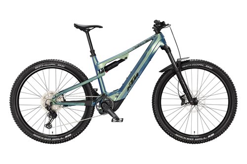 Horské celoodpružené elektrokolo KTM MACINA LYCAN ELITE CX-R VELVET PETROL