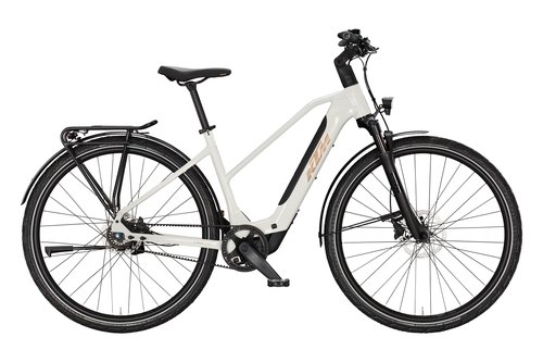 Lehké trekingové elektrokolo KTM MACINA SUPERBELT SX 20 D METALLIC WHITE